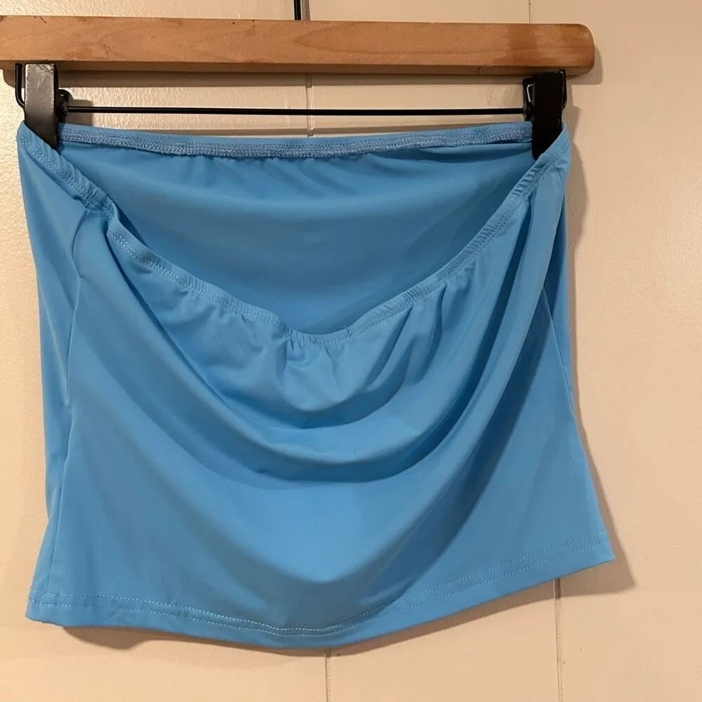 Princess Polly baseline strapless rib top blue size 6 - Image 2