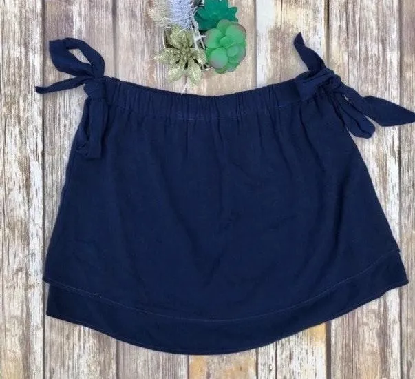 REVOLVE navy blue tiered side tie skirt - Image 2