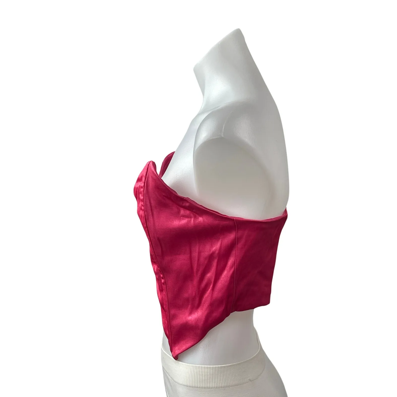 Superdown Womens Pink Cutout Strapless Sleeveless V Neck Pointed Crop Top Size M - Image 3