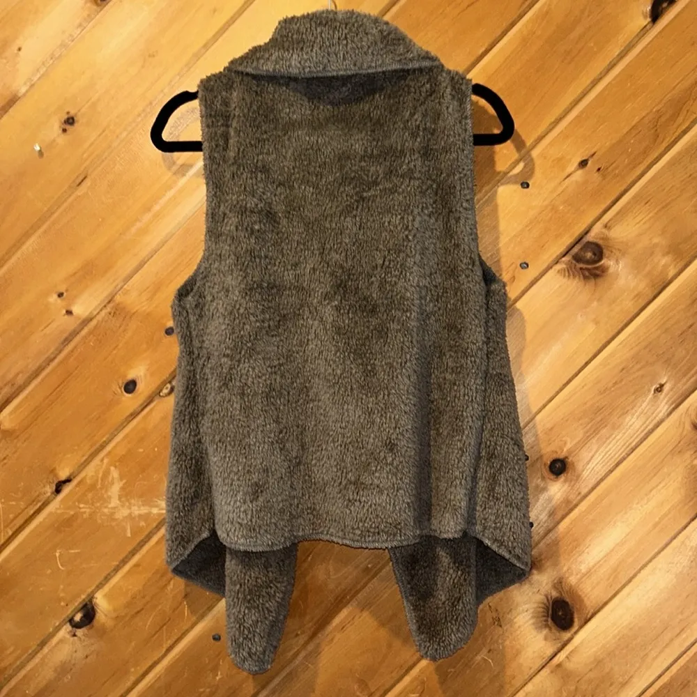 Soft surroundings fleece cardigan sweater vest in brown - Image 6