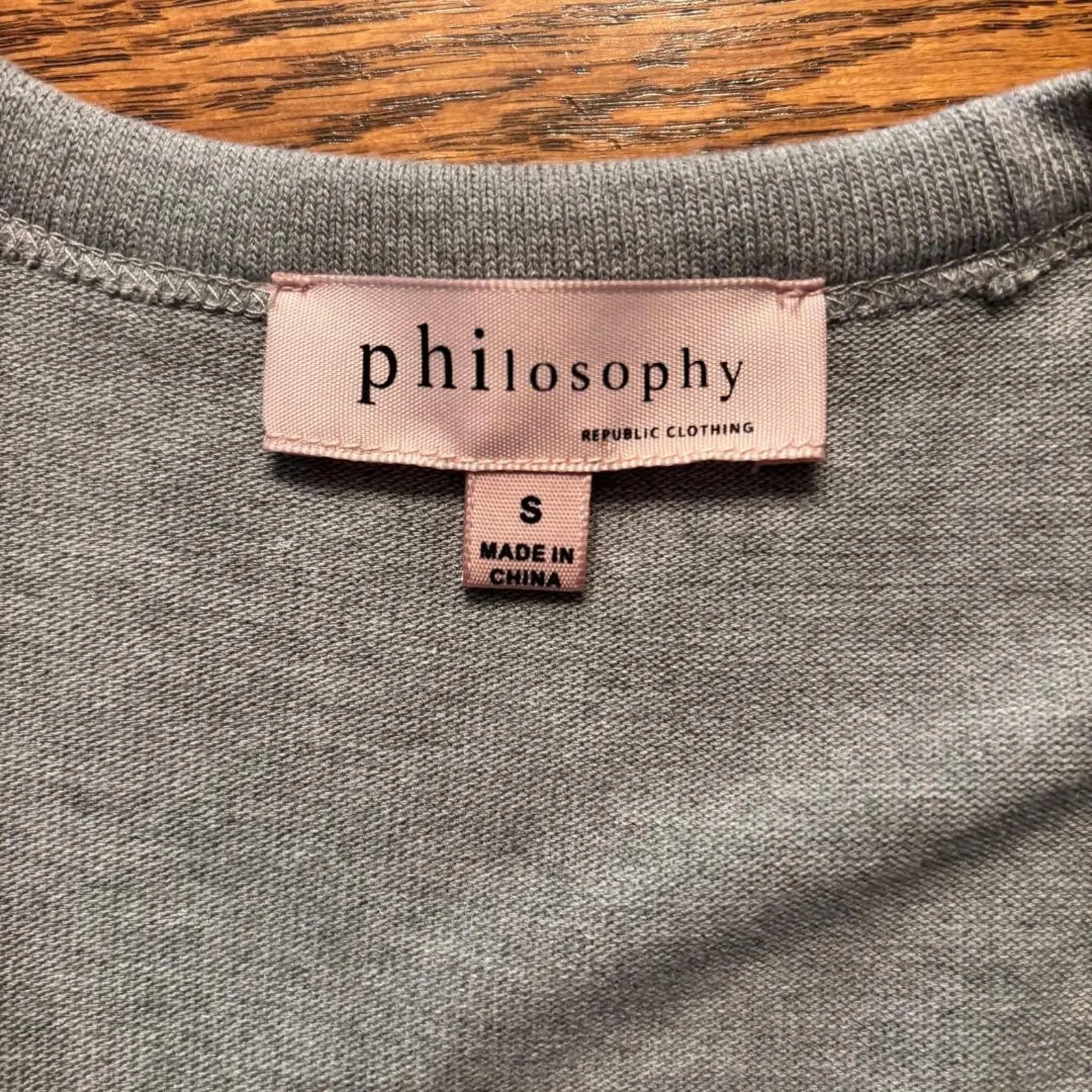 Philosophy Maxi Cardigan Sleeveless Grey Buttonup Women's Size S Boho - Image 3