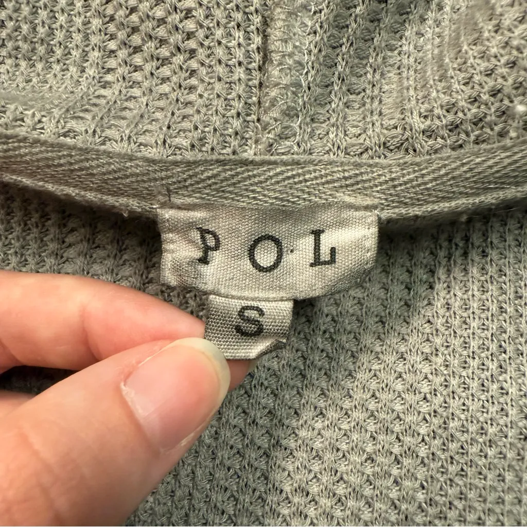 POL Bandana Printed Henley Blouse with Hood in Black & Grey Women’s Size Small - Image 6