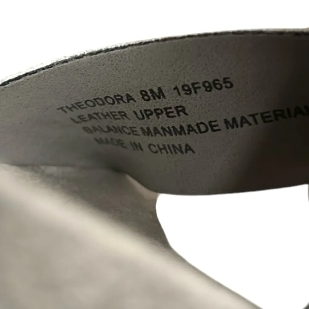 OTBT  Leather Theodora Sandals Silver Size - Image 8