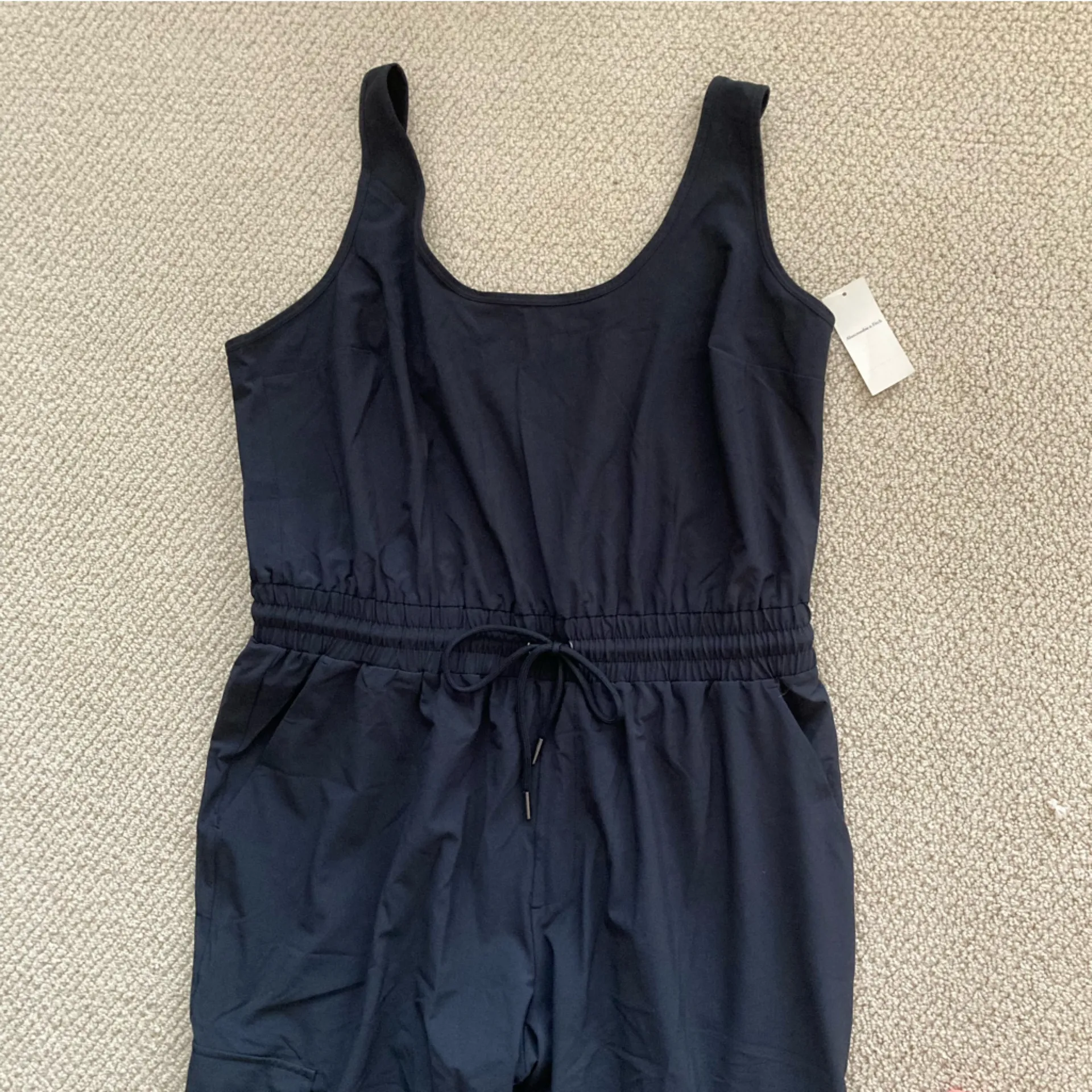 NEW Abercrombie & Fitch Traveler Cargo Jumpsuit Black Size XL Petite Pockets NWT - Image 4