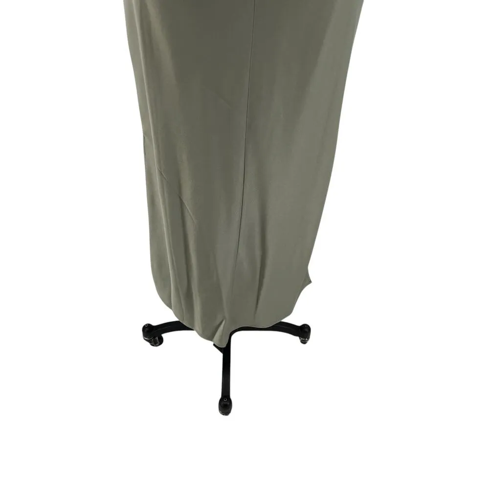 BHLDN Cali‎ Satin Cowl-Neck Midi Slip Dress Moss Green Size US 4 - Image 12