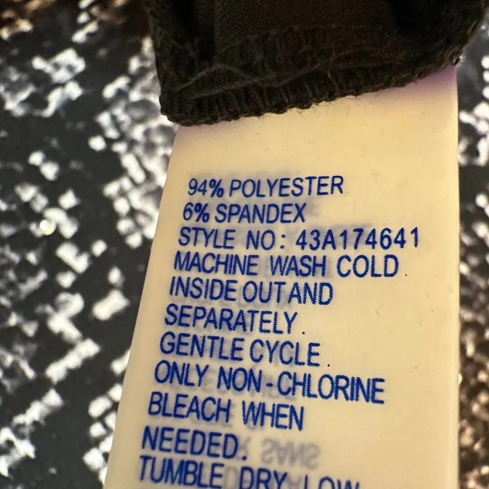 Peter Nygard Snake Skin Print Rhinestone Long Sleeve Blouse Size XL - Image 2