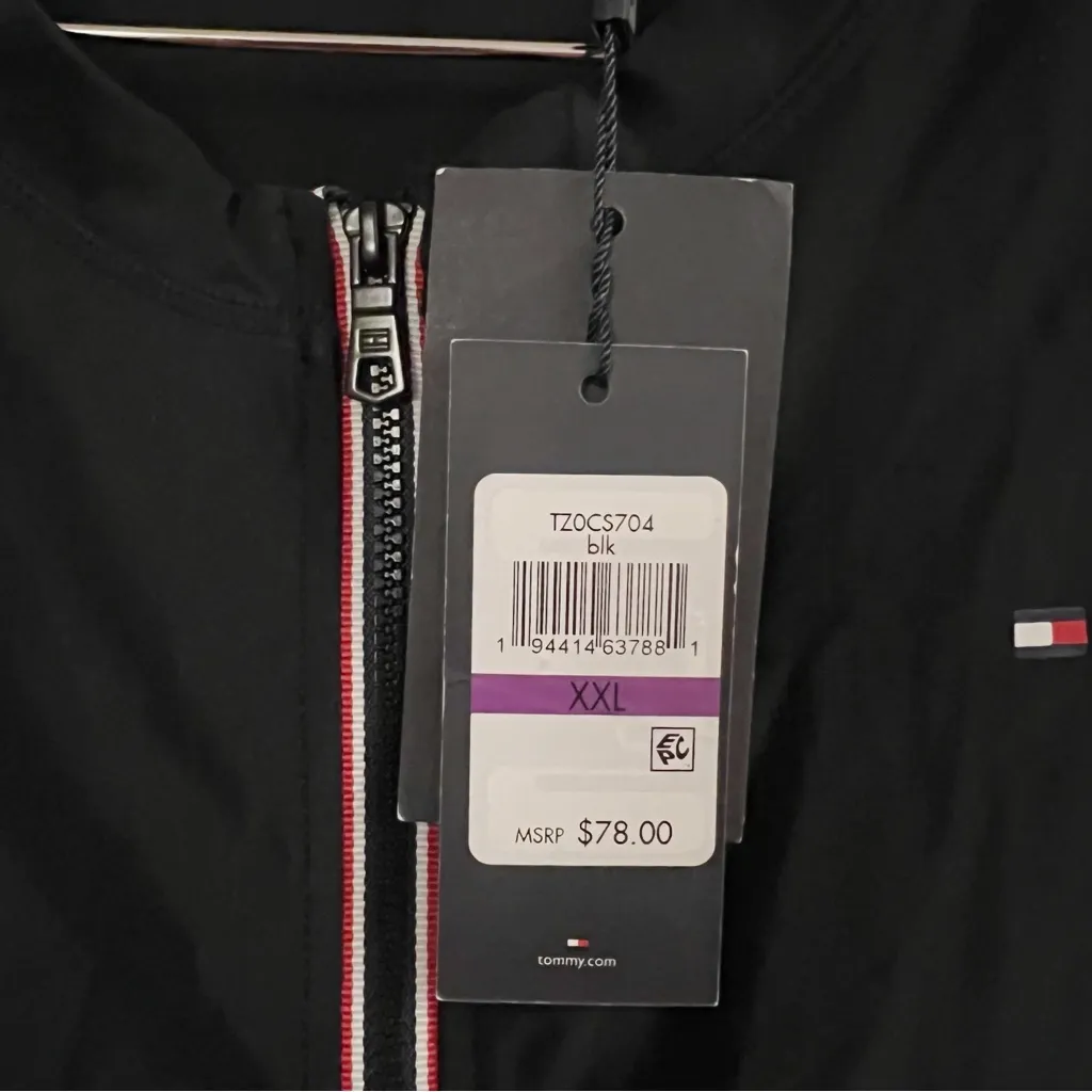 Tommy Hilfiger Black Full Zip Front Rashguard Top Long Sleeves NEW Size XXL - Image 5