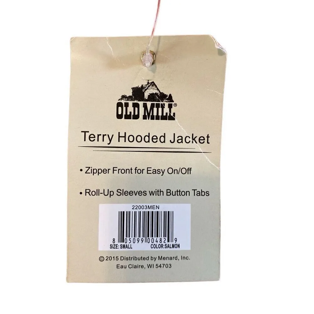 Nwt Old Mill Salmon Terry Cloth Track Jacket Full Zip Hoodie Sweatshirt Soft Gray - Image 8