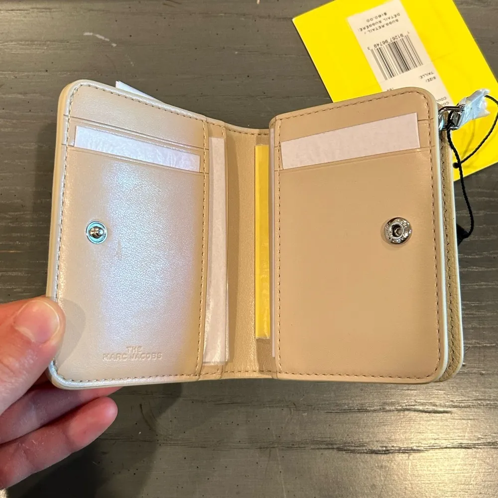 NWT Marc Jacobs Paint Splatter Small Compact Wallet - Brown Rice Multi - Image 10