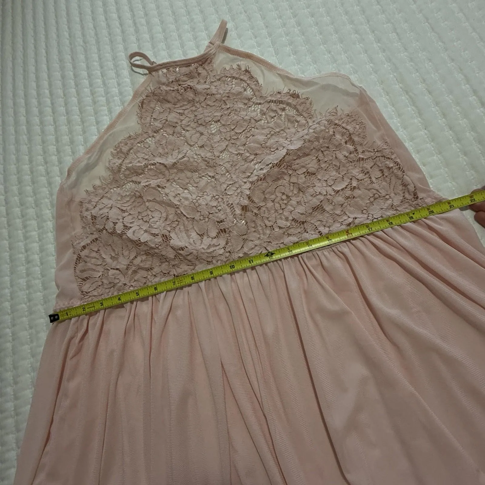 Torrid Light Pink High Neck Halter Top Lace Sheer Babydoll Slip Plus Size 4 4X - Image 3