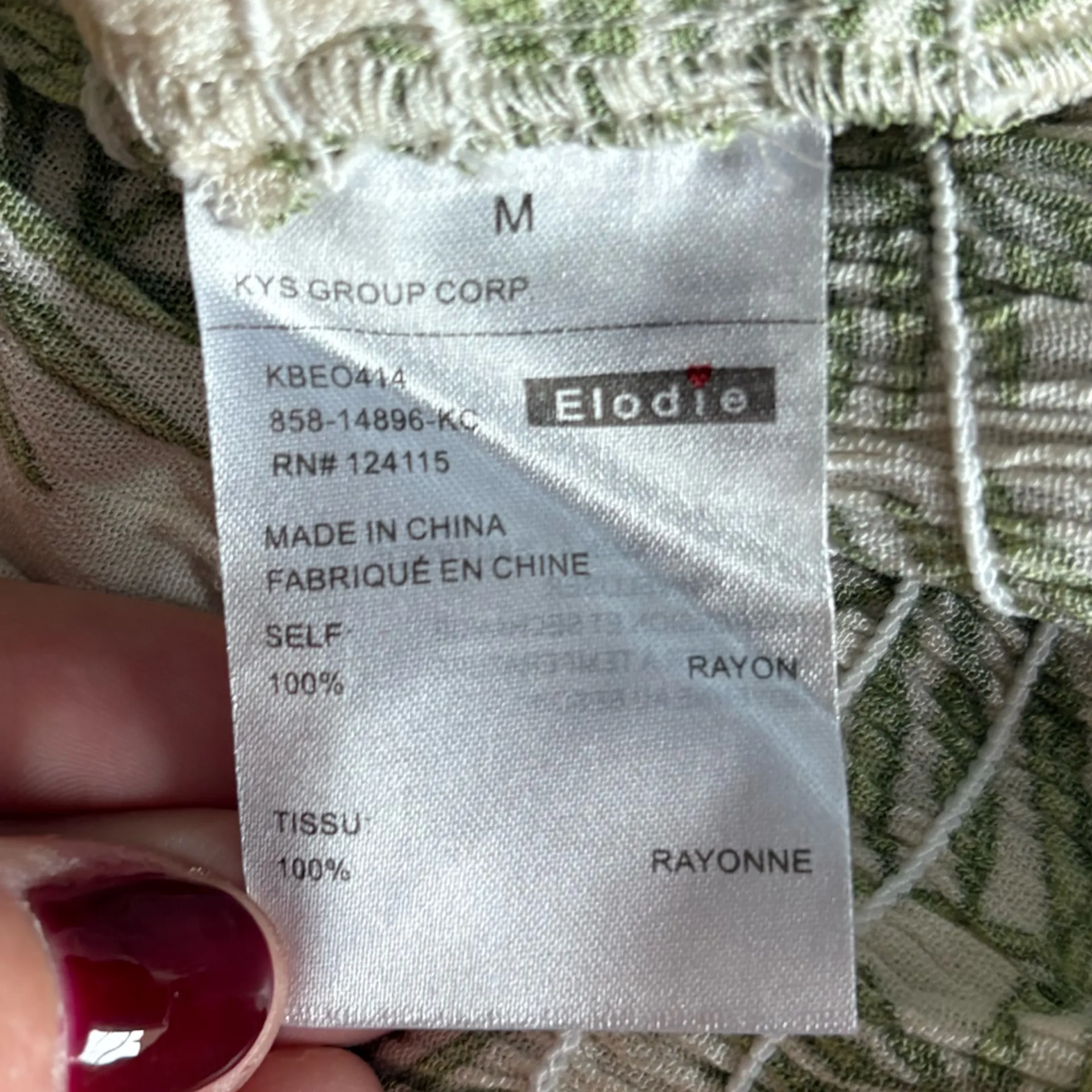 Elodie Leaf Print Cream Skirt Size Medium NWT - Image 5