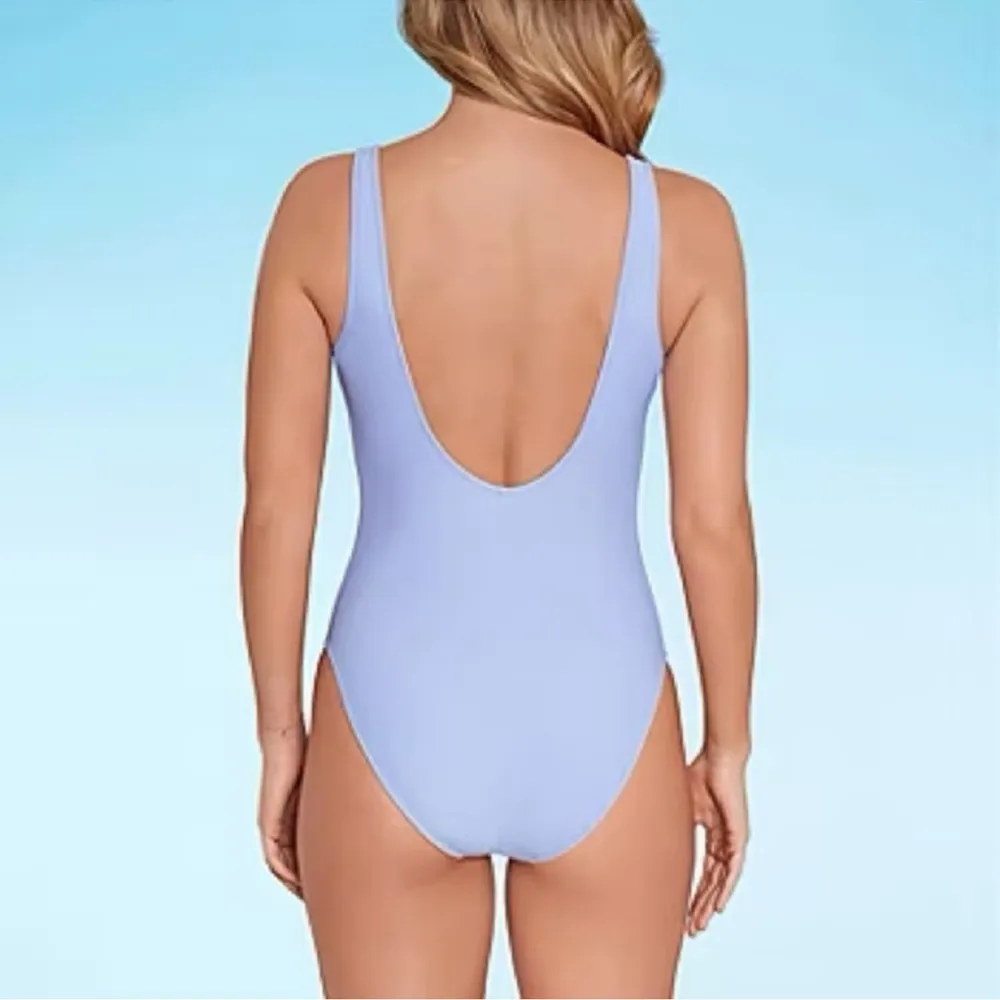 Sports Illustrated Missy Franklin Textured One Piece Swimsuit Size Small Purple - Image 2