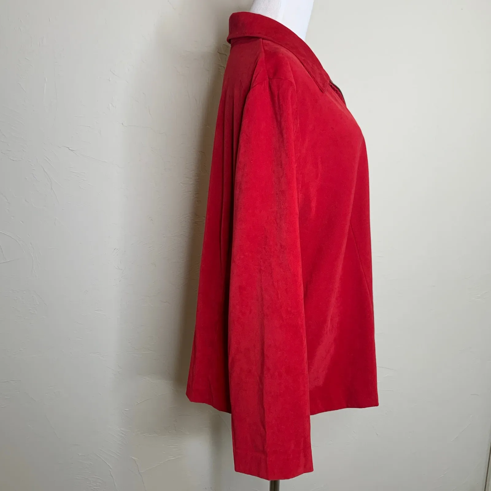 Vintage 90s Fashion Bug Red Zip Front Jacket Sz 18/20 - Image 4