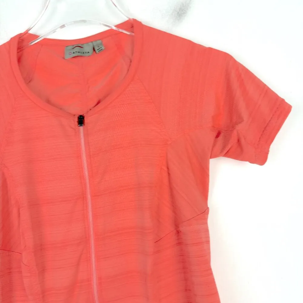Pacifica 2.0 Short Sleeve Zip Pullover Top Orange Size Small S - Image 3