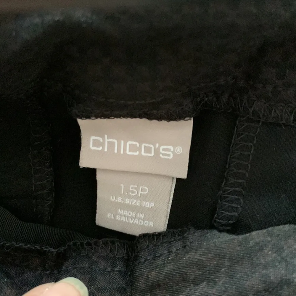 Women's Chico's Pull-On Black Brown Stretch Pant Trouser Size 1.5  EUC #2637 - Image 4