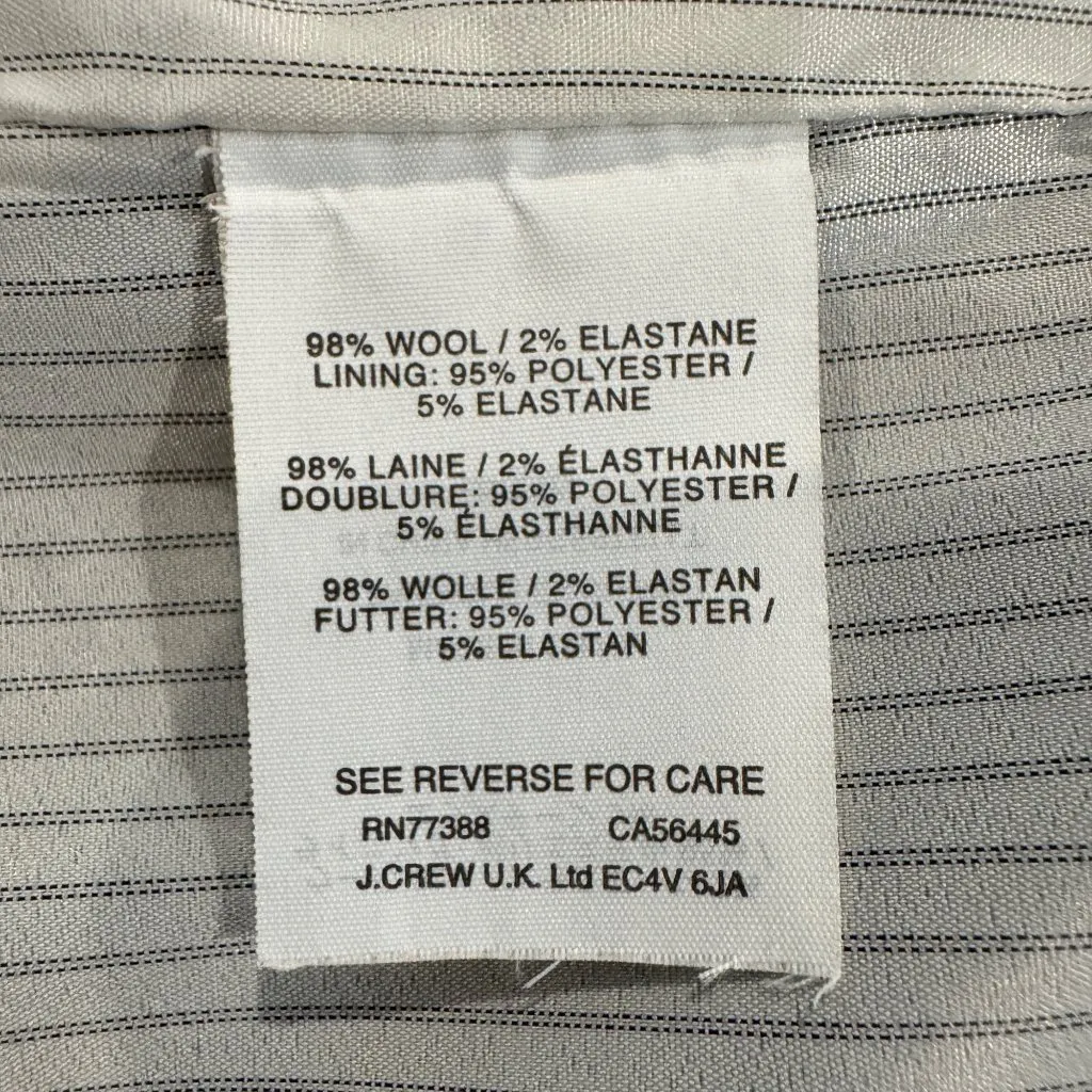 J. Crew Women's Wool Regent‎ Blazer Navy Blue Work Office Business Size 12 - Image 10