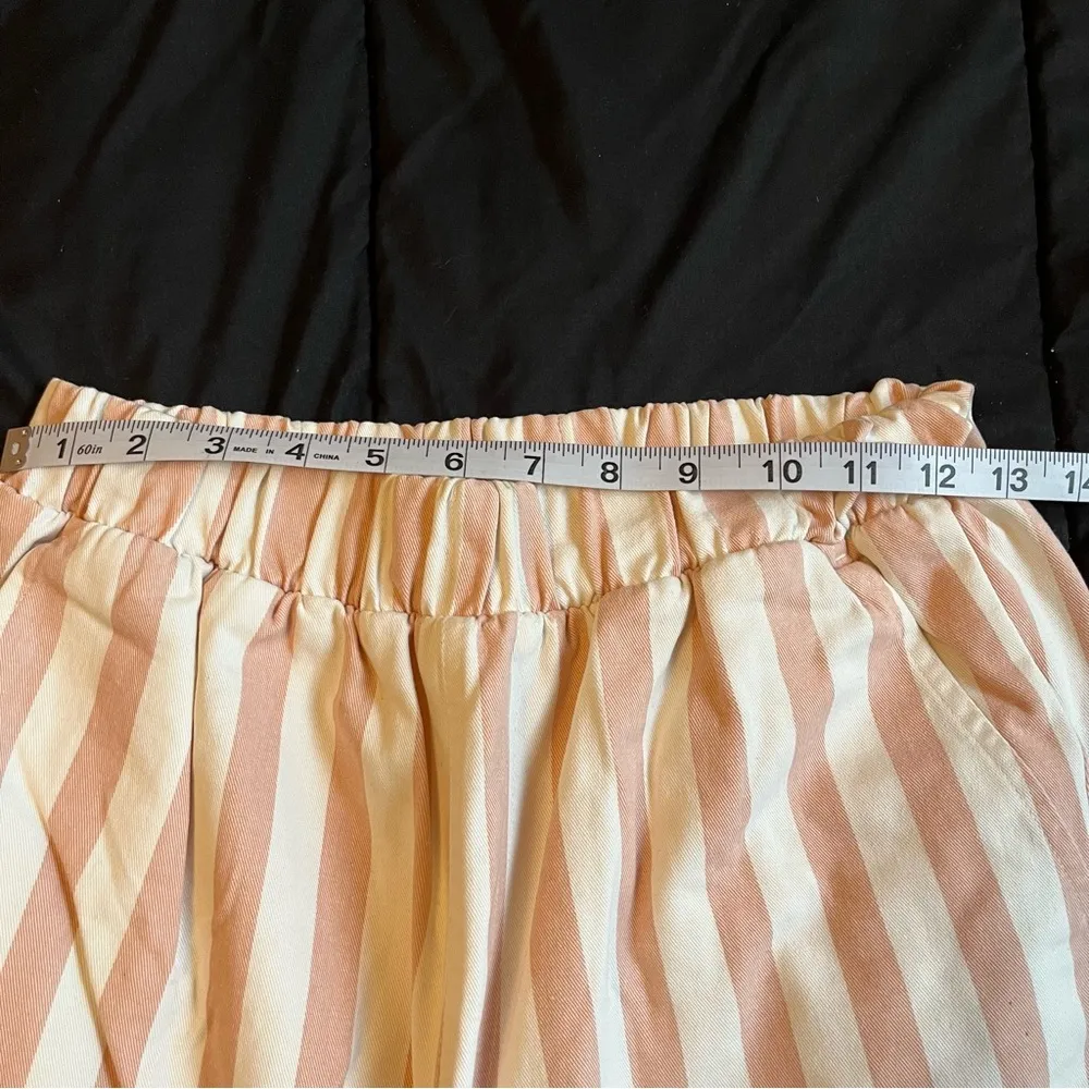 Forever 21 Women's Pink Striped Straight Leg High Rise Pants Size Medium - Image 10