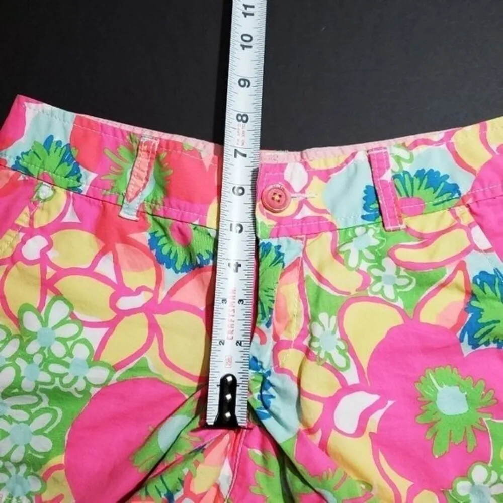 Lilly Pulitzer Callahan Shorts Size 00 Retro Neon Floral Print Ice Cream Social - Image 5