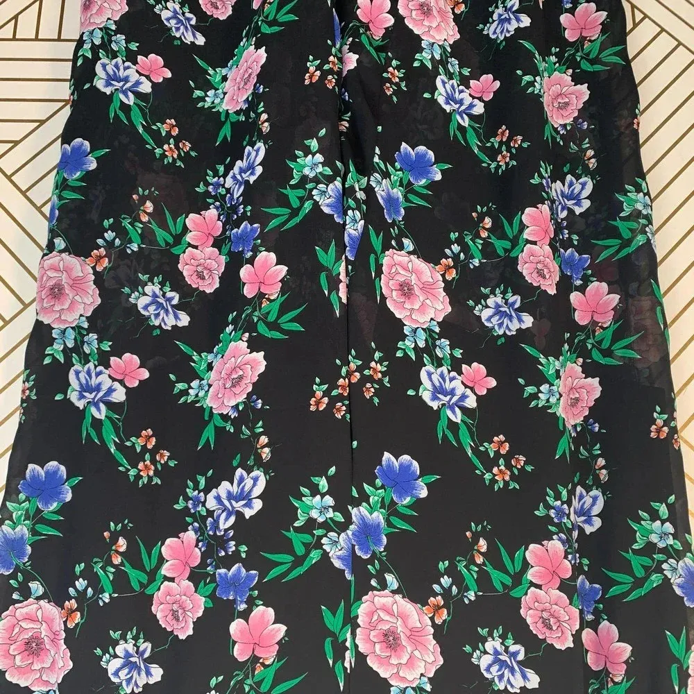 Torrid Black Floral Chiffon Elastic Waist Pants‎ - Image 5