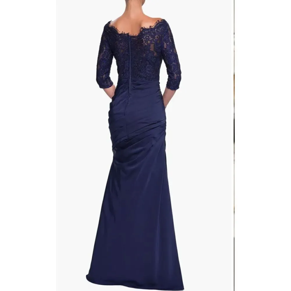 NWT La Femme Sparkle Lace Trumpet Gown - Image 3