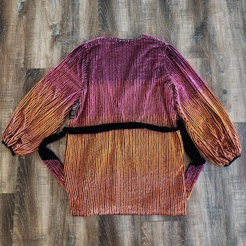 Retrofete Gabrielle Robe Sequin Dress in Ombre Pink Orange Size XS NWT - Image 8