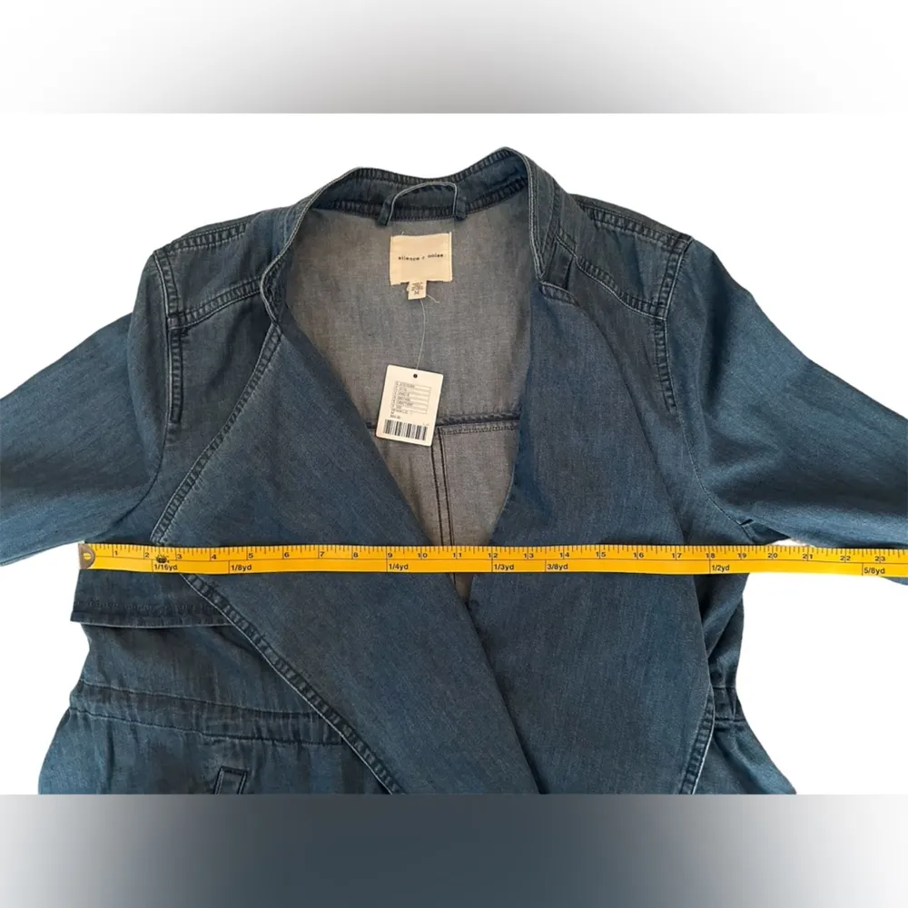 Urban Outfitters Silence + Noise Kirra Swing Chambray Trench Coat Sz Medium NWT - Image 11