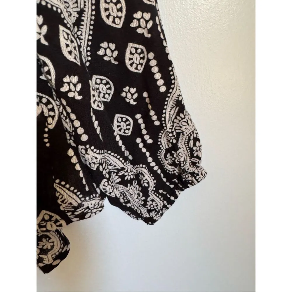 15Fifteen boho black floral paisley womens sz M beachy festival breathable Size M - Image 5