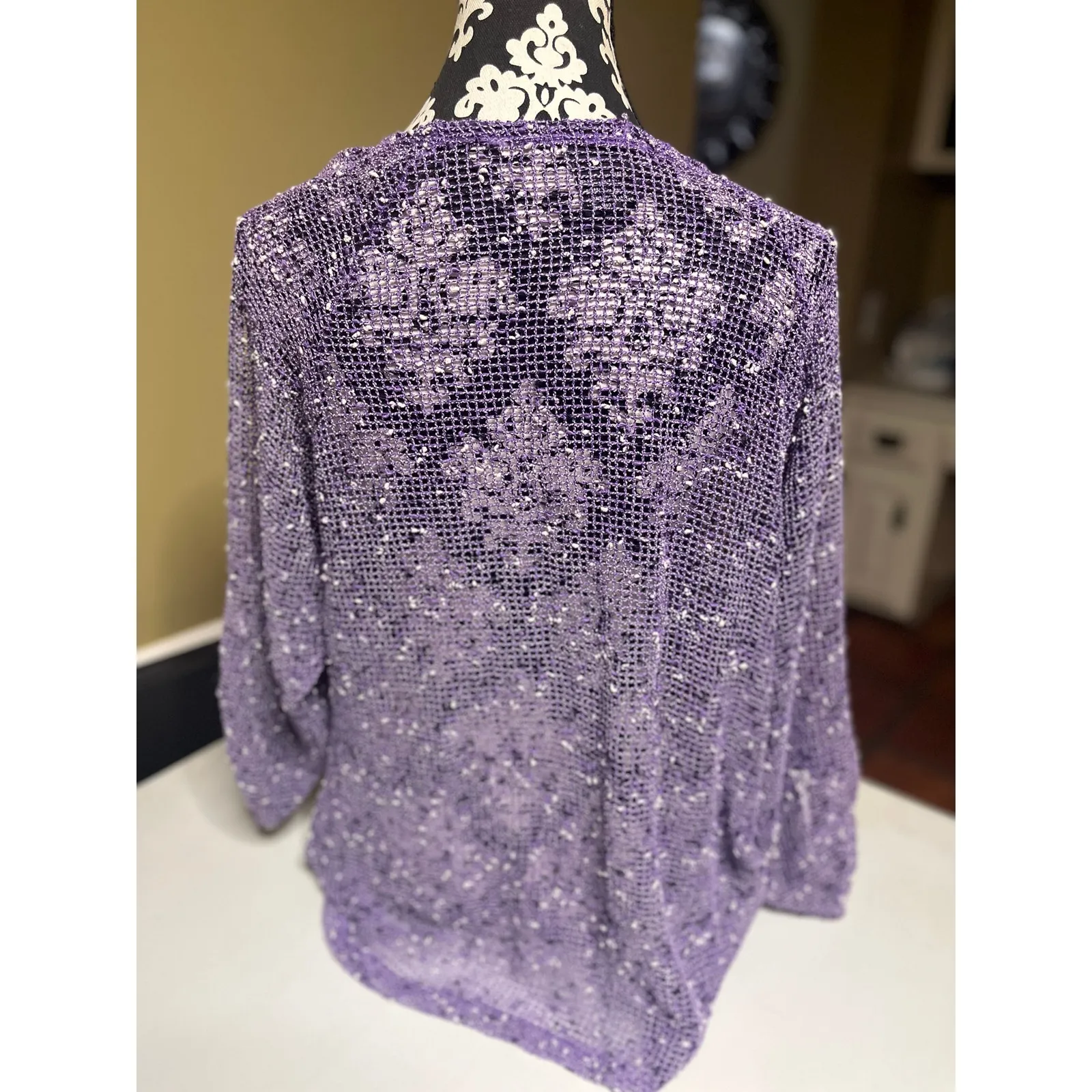 Katie Todd Mesh Top Purple Size M - Image 3