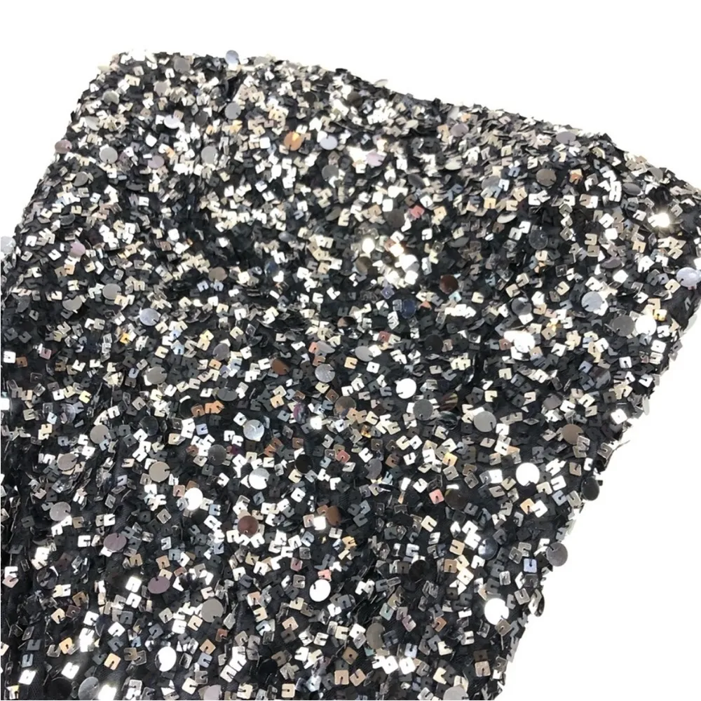 Adrianna Papell Black Sequined Strapless Mesh Gown 12 - Image 4