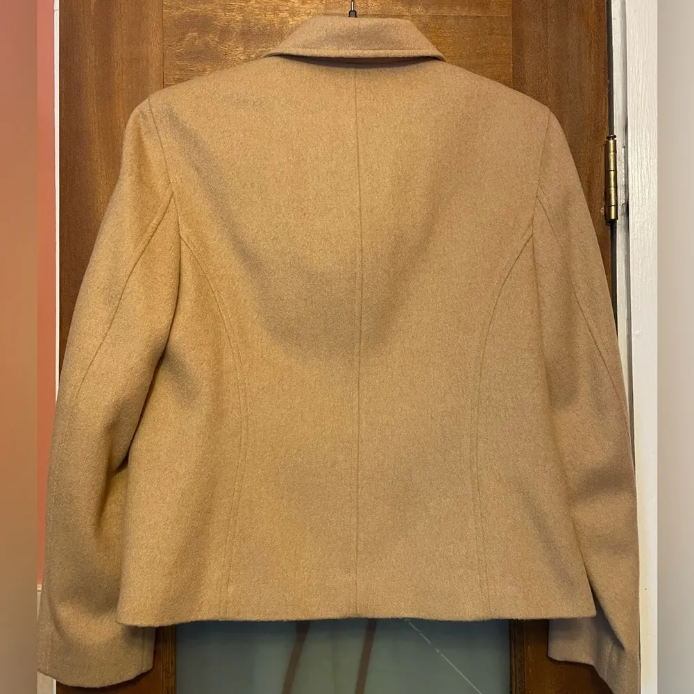 Talbots 100% Pure Camel Hair Lined Jacket Coat Horn Toggle Button Close-Petit 12 - Image 7