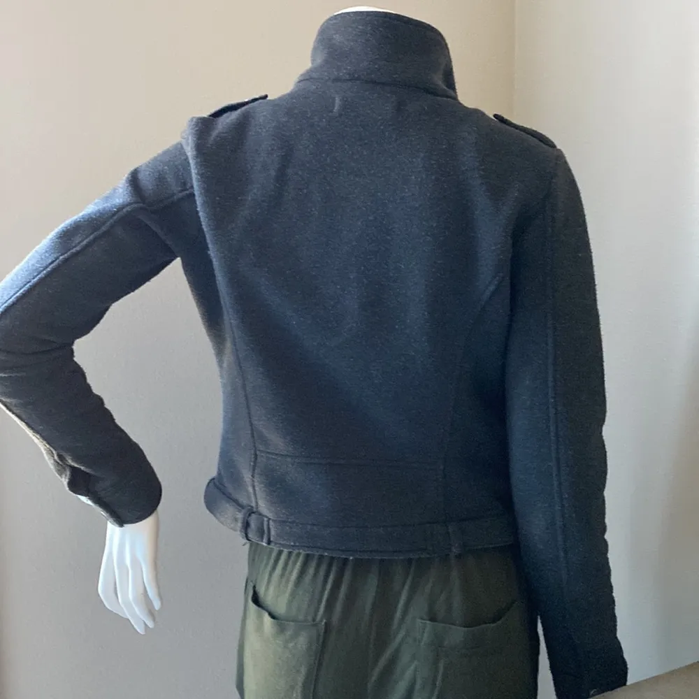 Lola Moto Cropped Jacket Gray Size M - Image 5