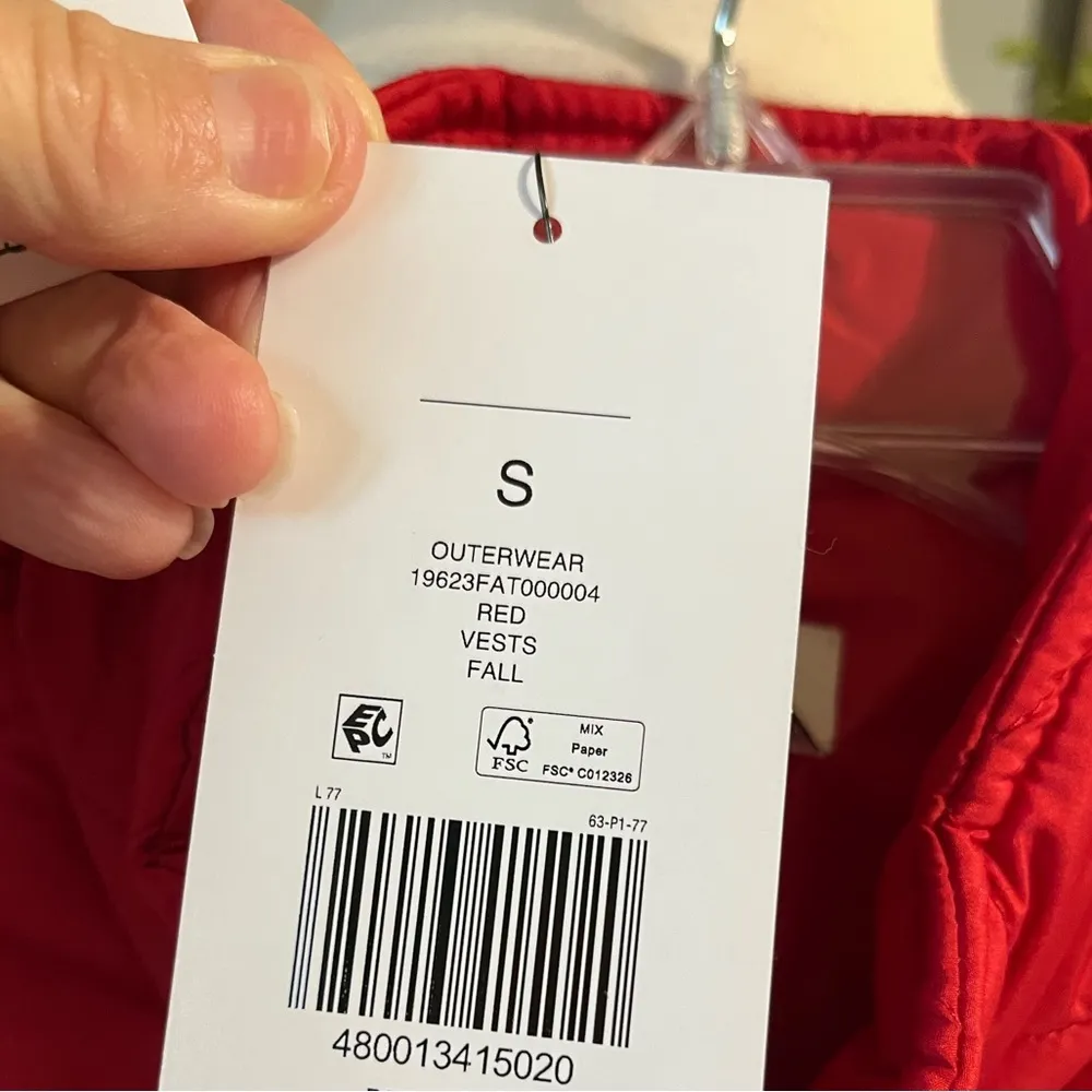 Red Jacket Vest Quilted Kim Rogers Snaps Zips Womens Small - Image 7