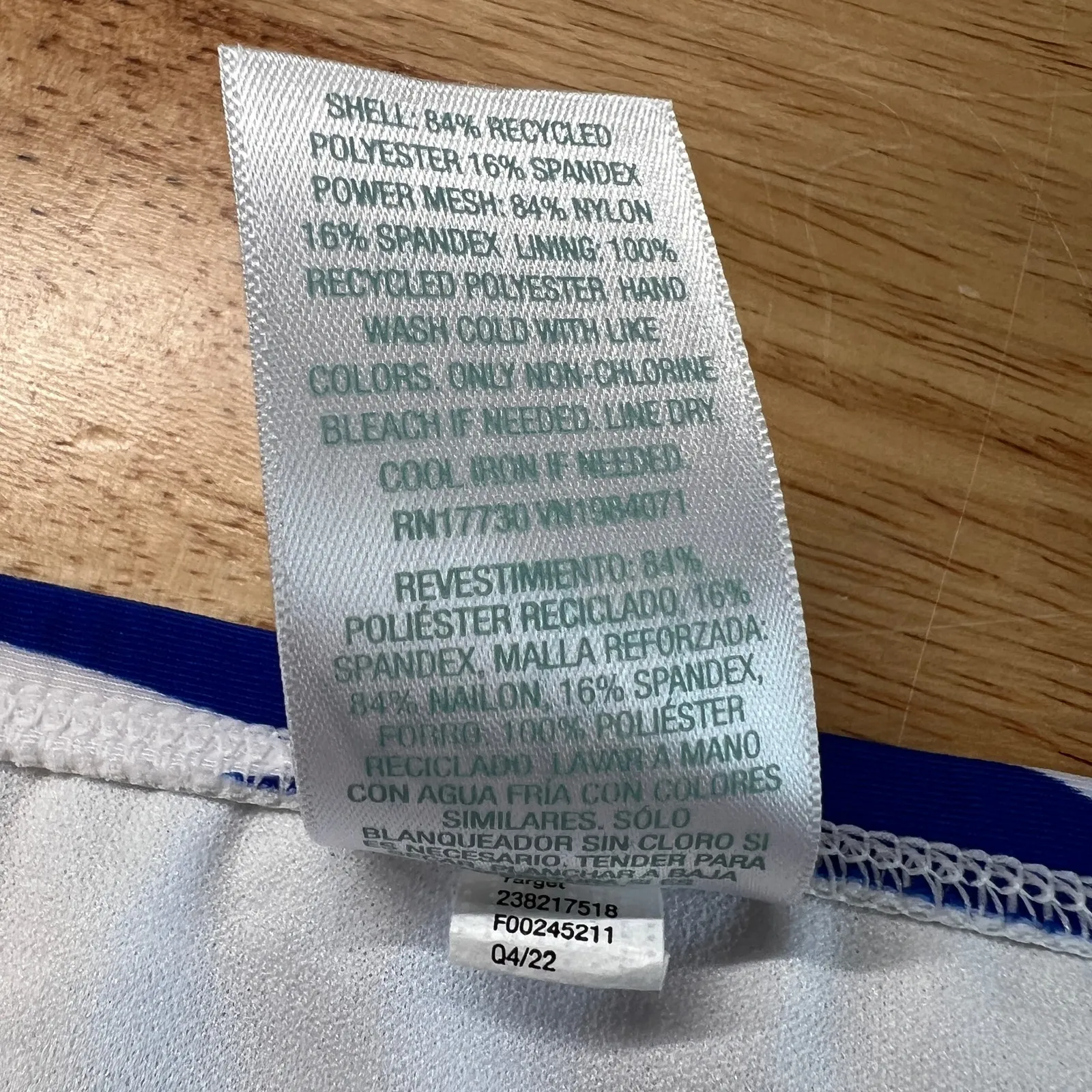 Kona Sol Women's Plus Size Blue Print High Waist Bikini Bottom - Size 1X - NWT - Image 7