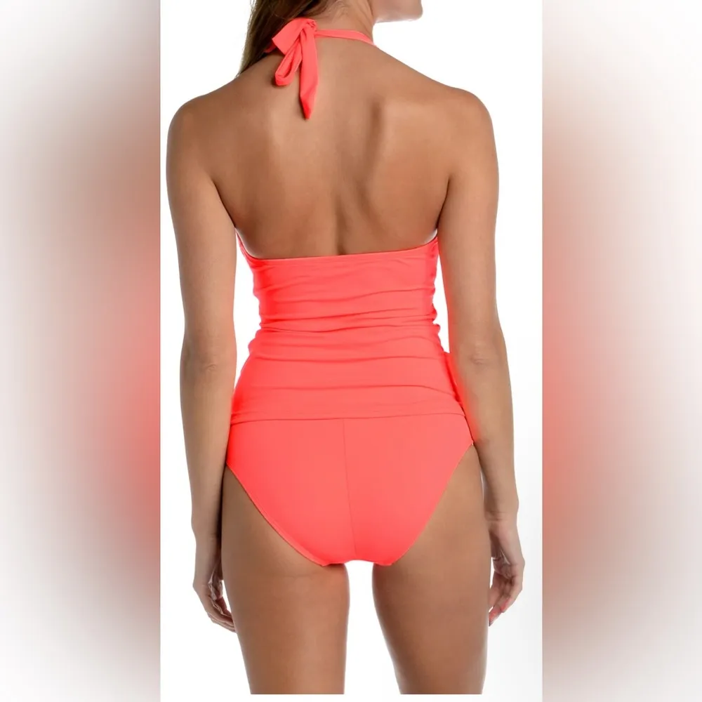 La blanca Vibrant Coral One-Piece Swimsuit  beach resort vacation summer size 8 - Image 5