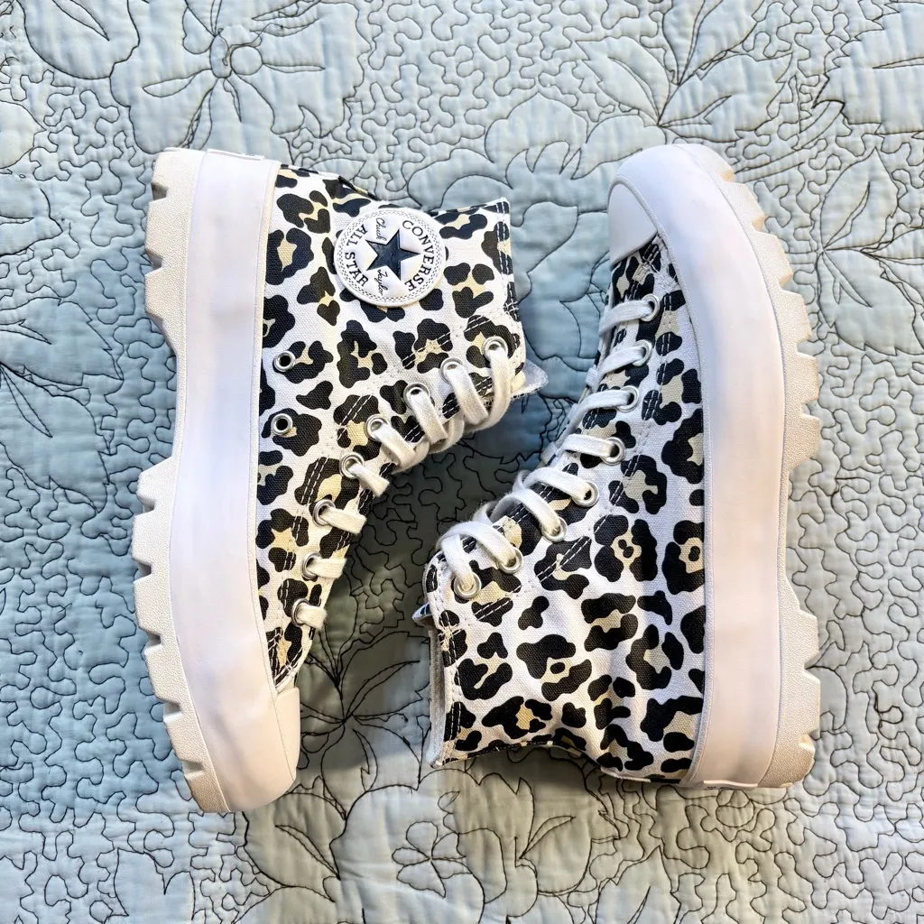 Converse Chuck Taylor All Star Lugged High Leopard Sneakers #571250C Sz 8.5💚 - Image 5