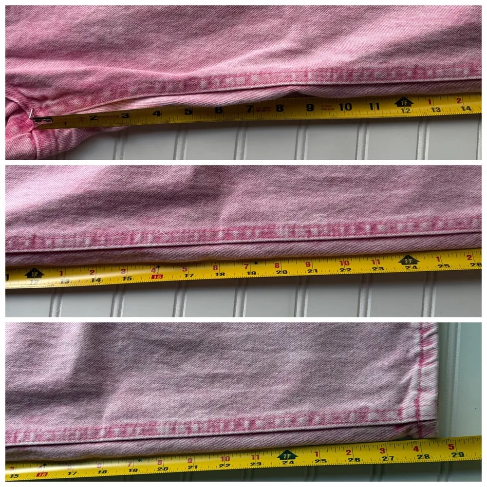 Vintage Lee Sport Pink Denim Jeans Size 12 Medium High Waist Preppy Barbie - Image 5