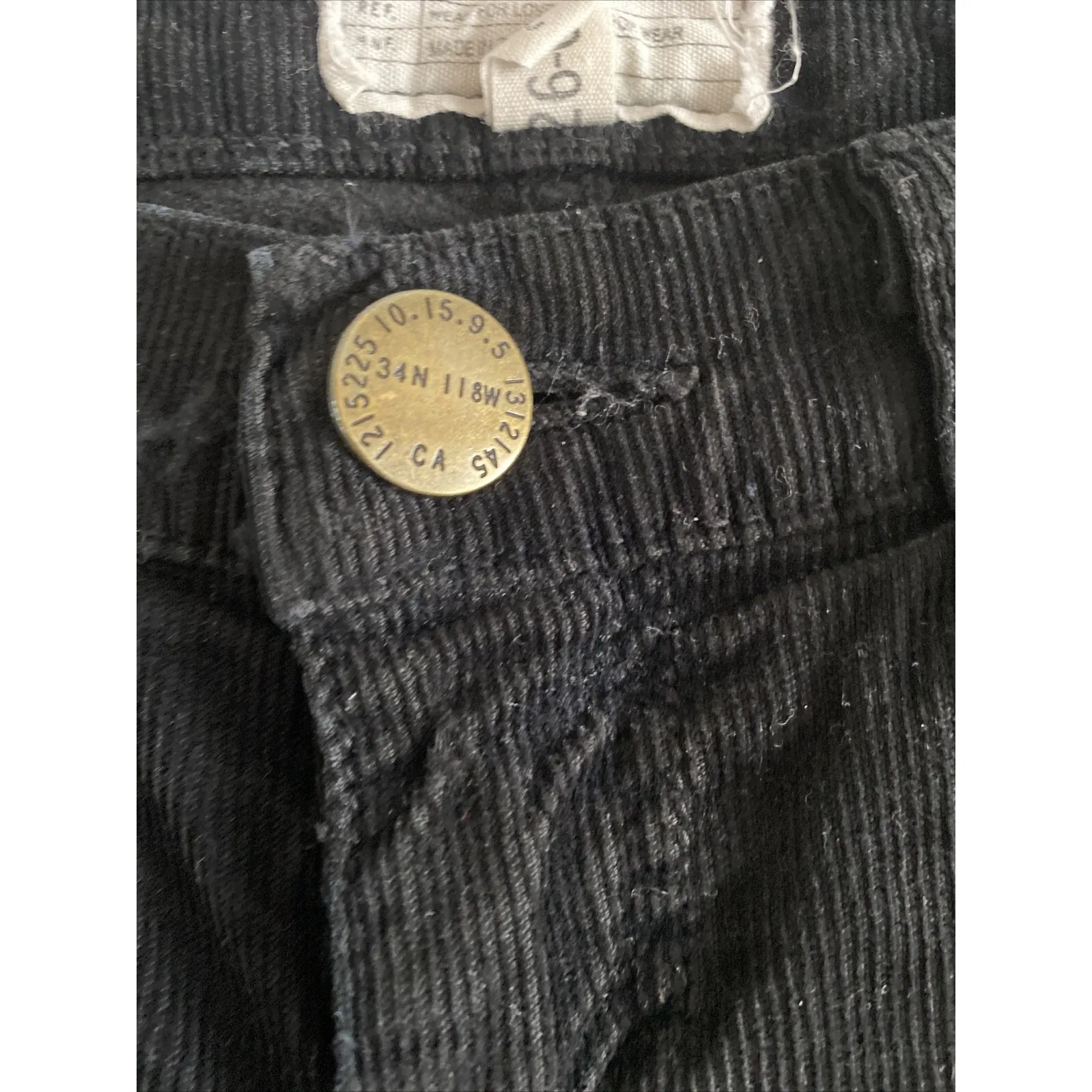 Current Elliott Women's 26 Black Courderoy Skinny Jeans Stiletto Ankle Wale - Image 2