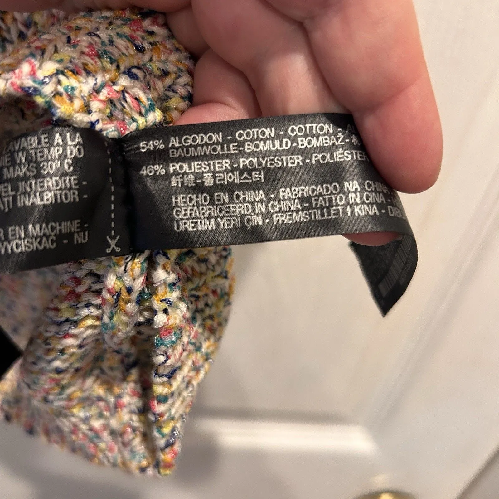 Zara Knit Fun Multicolored Short Sleeve Backless Pullover‎ Sweater Top Small Pink - Image 6