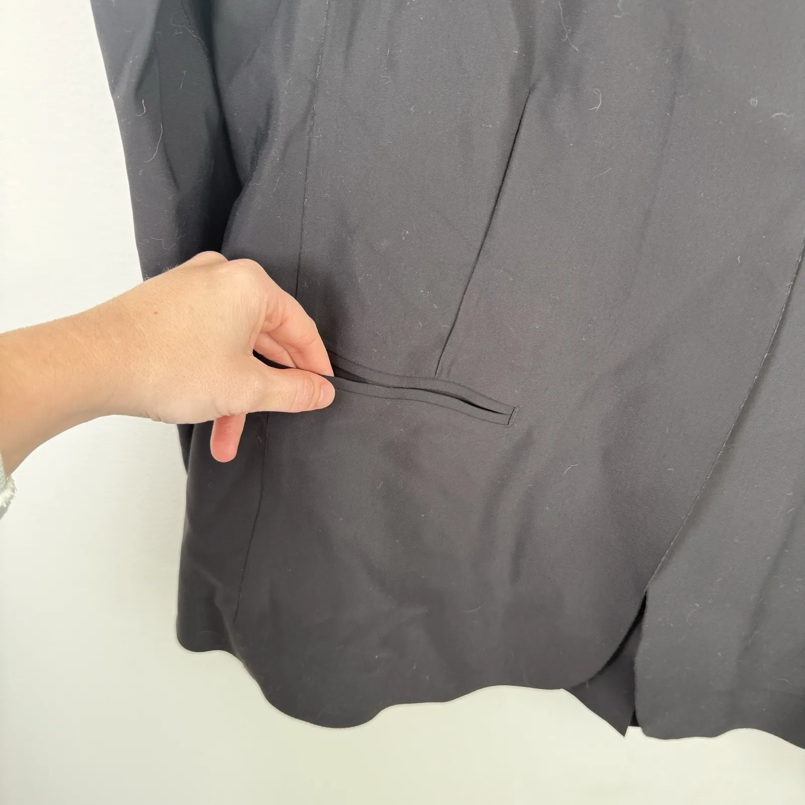 Athleta Avenue Blazer Black Career Office One Snap Pockets Commuter Womens 16 - Image 4