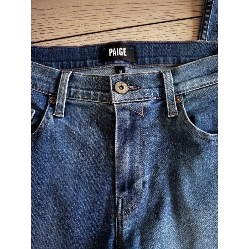 Paige federal straight leg jeans size 31 excellent pre owned condition - Image 8