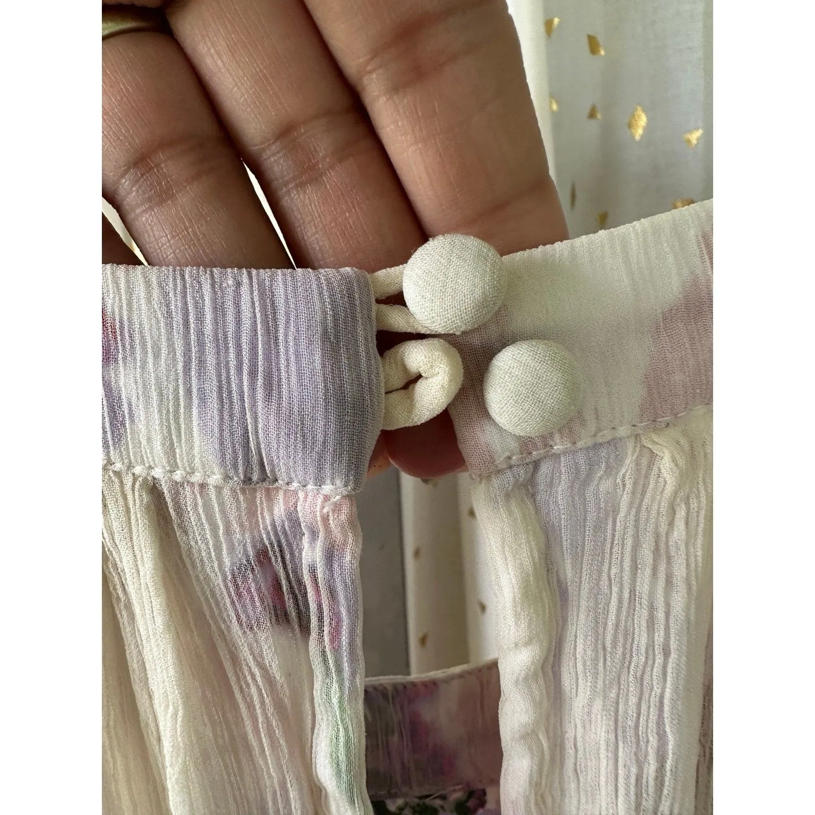 Anthropologie HD In Paris Floral Crhoma Dip Dye Ombre Crinkle Chiffon Dress 2 - Image 6