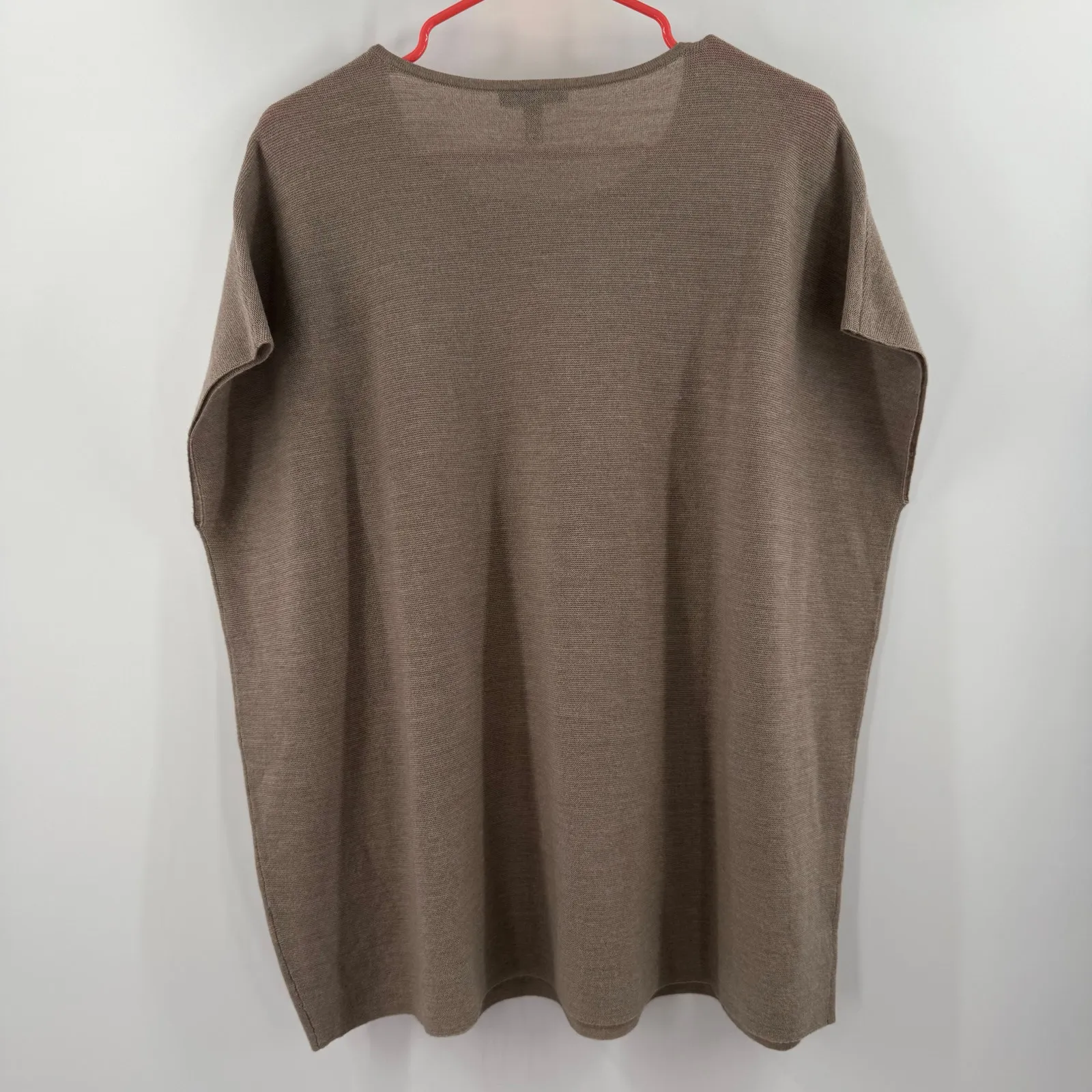 Eileen Fisher Sweater Women Medium NEW 100% Italian Merino Wool Knit Poncho NWOT - Image 2