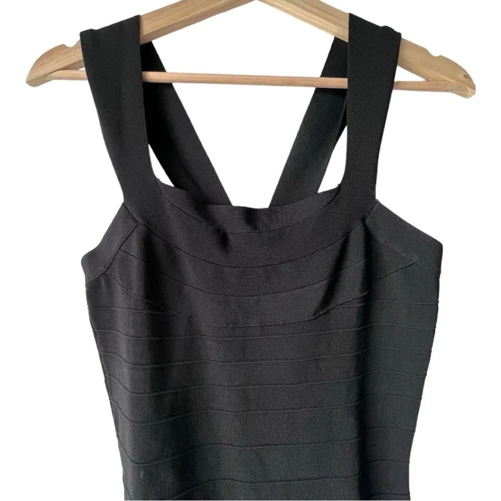 Women’s front Bandage casual cocktail black dress spaghetti size S - Image 4