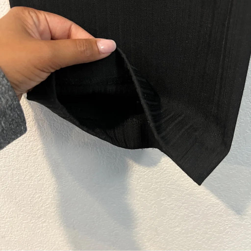 Express Vintage Stretch Wool Blend Beaded Embroidered‎ Feathers Black Trousers - Image 5