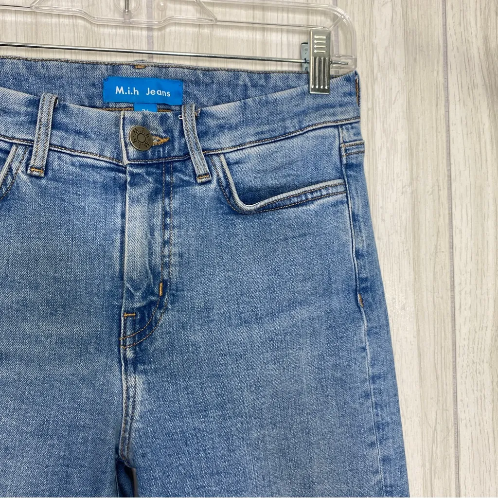 Anthropologie M.i.h Jeans Lou High Rise Cropped Bell Raw Hem Jeans size 26 - Image 7