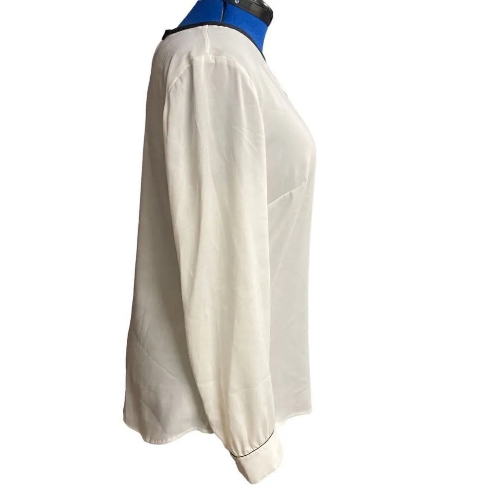 ANN TAYLOR Women’s White Long Sleeve Top Size Large‎ - Image 2