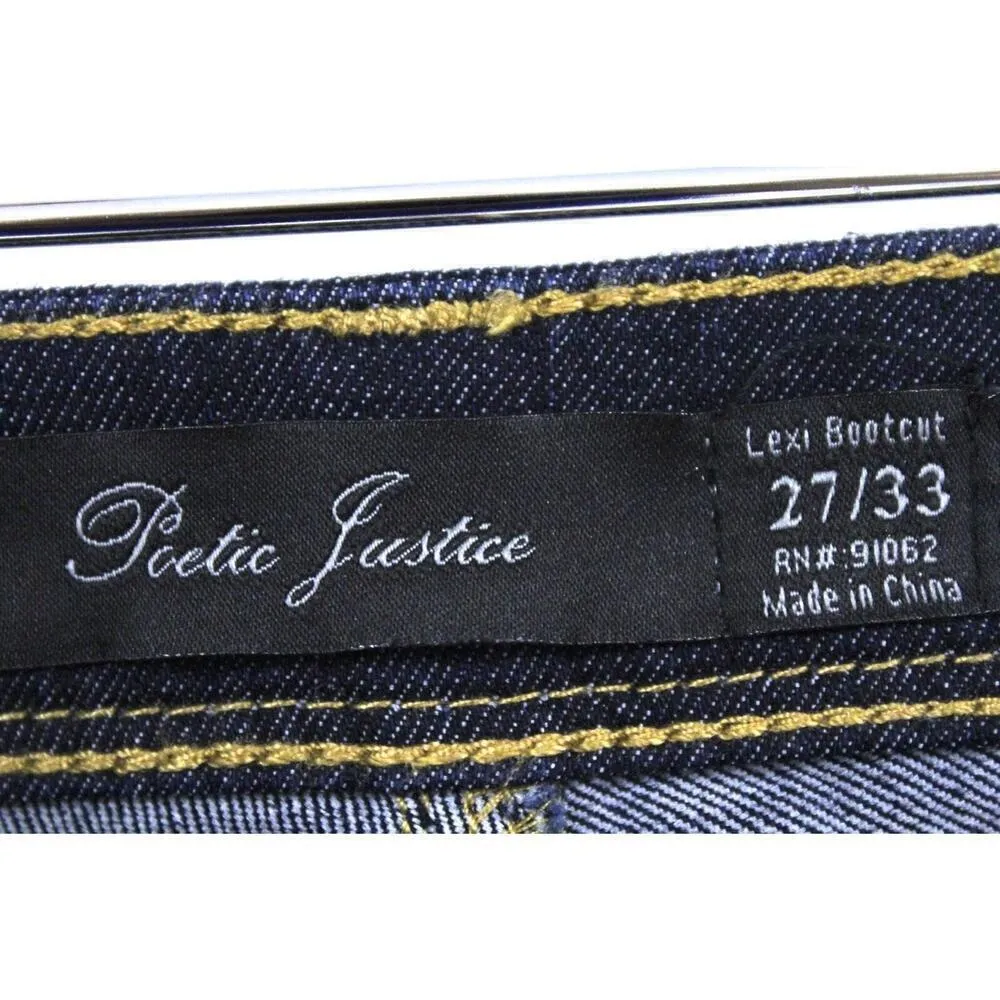 Poetic Justice Jeans Womens Bootcut Sz 27x33 NWT Dark Wash Lexi Blue - Image 3