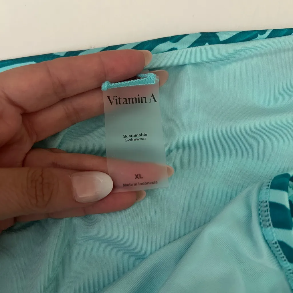 Vitamin A Women’s High Waist Bikini Bottom Leaft Print - Image 4