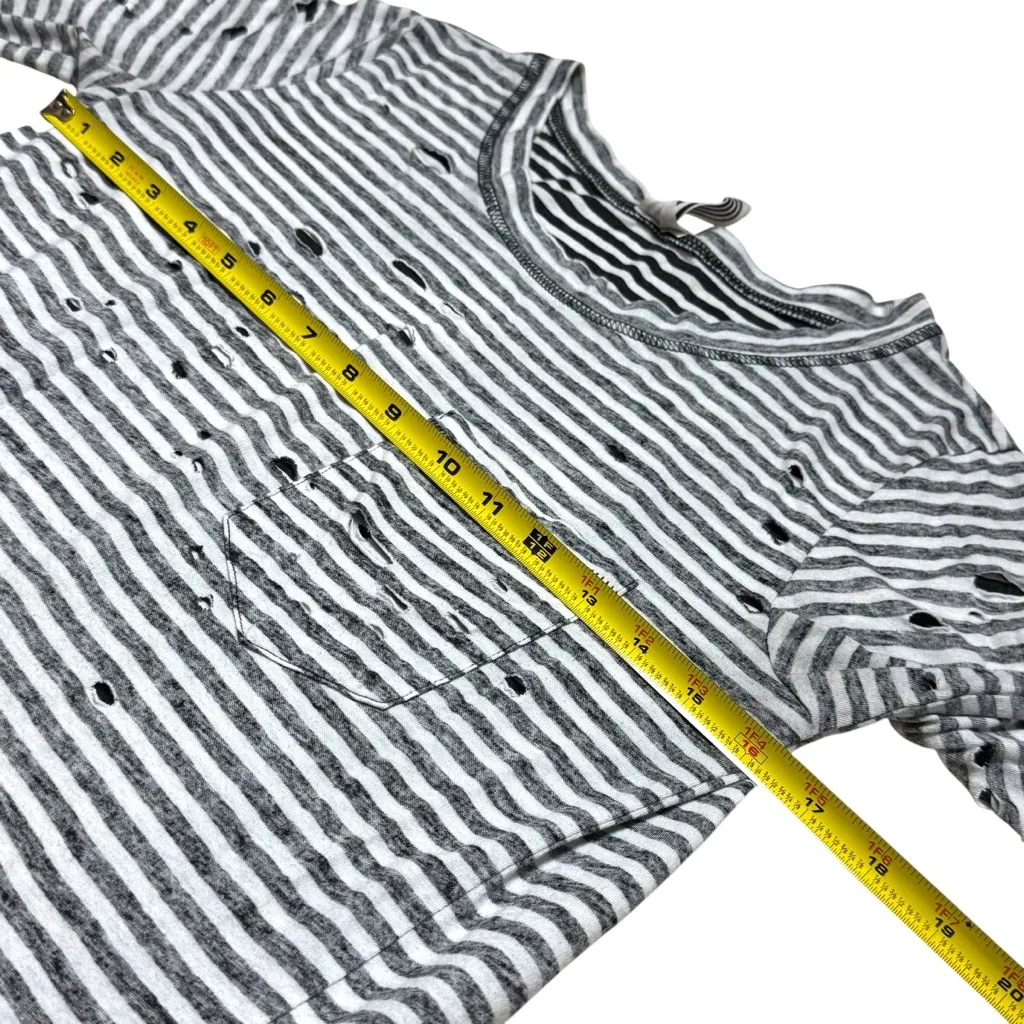 Free People Stripe Distressed Beetlejuice Asymmetrical Top Halloween Grunge XS - Image 10