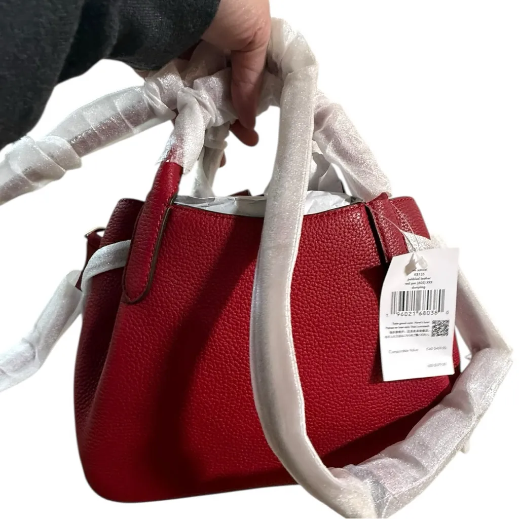 kate spade new york Dumpling Small Satchel Bag Red Jam Pebbled Leather K8135 NWT - Image 3